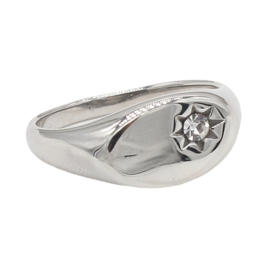 Planderful Zircon Star Titanium Steel Ring Unisex Protection Statement Everyday Genie Collection