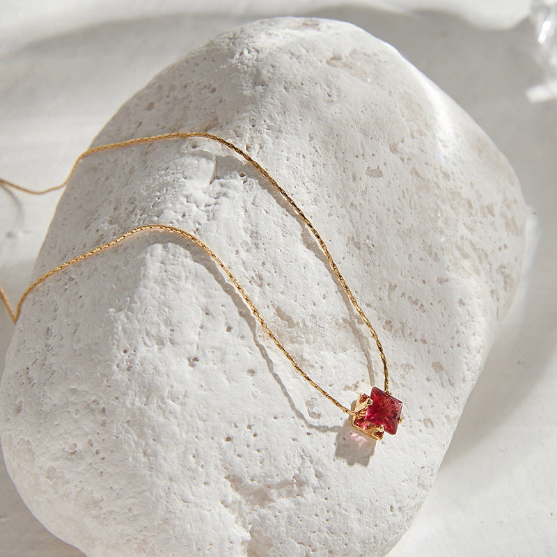 Red Zircon Collar Necklace - Vienna Verve Collection