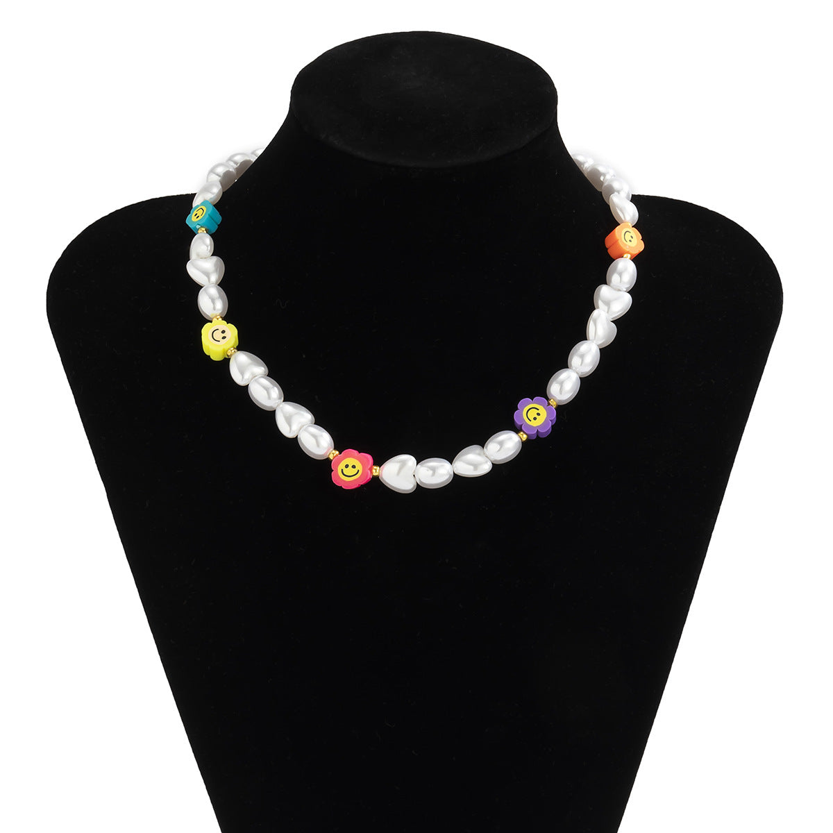 Planderful Vienna Verve Elegant Statement Necklace For Women Floral Imitation Pearl Ethnic Geometric Design