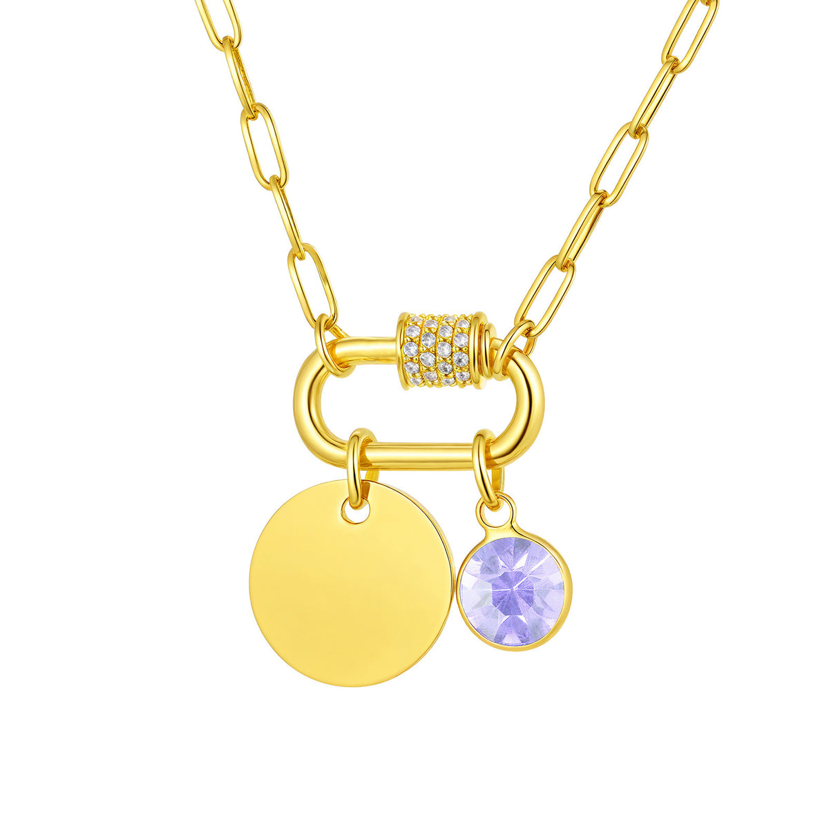 Small Square Chain Blank Stainless Steel Necklace for Women