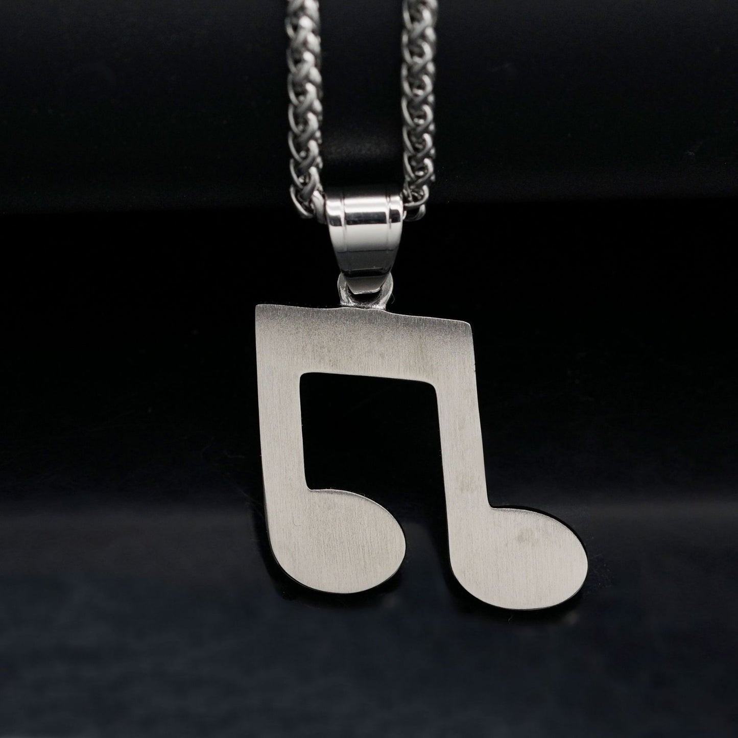 Planderful Everyday Genie Titanium Steel Music Note Necklace Unisex Pendant Trendy Zircon