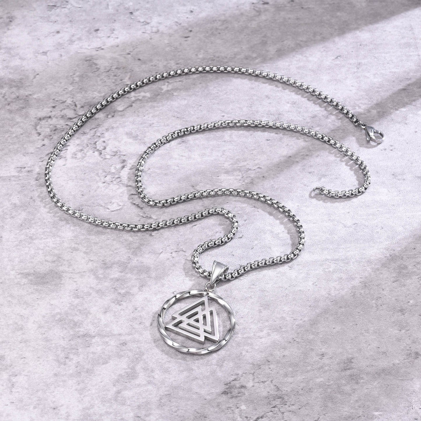 Men's Pendant Necklace Rust Steel Celtic Viking Mobius Symbol