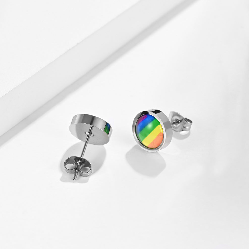 European American Titanium Steel Unisex Stud Earrings Wholesale