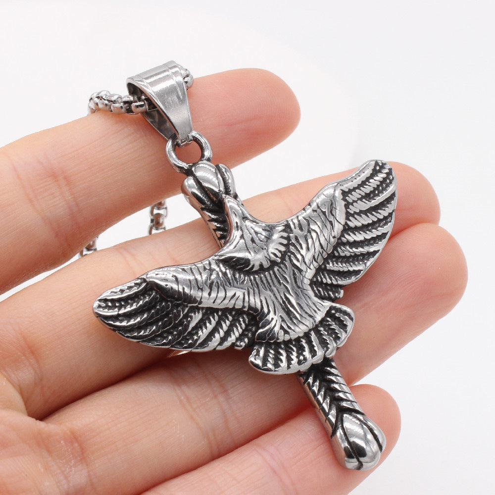 Goro Takahashi Eagle Pendant Necklace Titanium Steel Unisex Protection Statement Planderful Everyday Genie