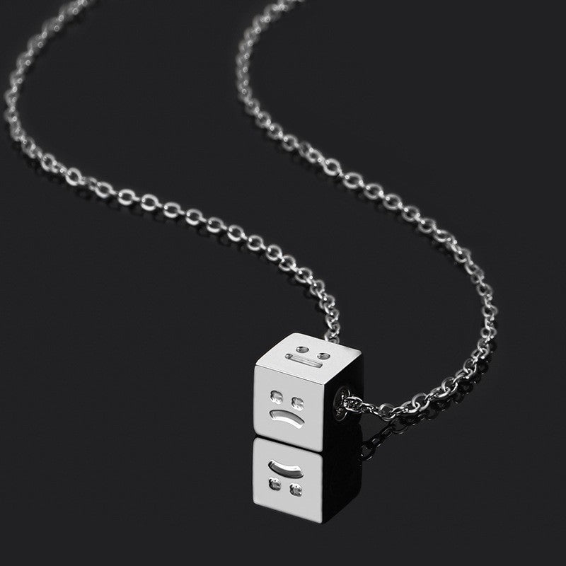 Planderful Jewelry Smiley Face Necklace Stainless Steel