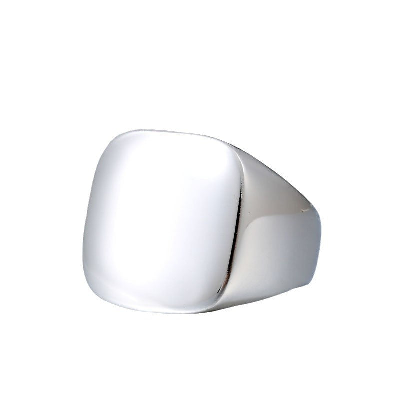Sleek Unisex Titanium Steel Square Ring for Modern Elegance