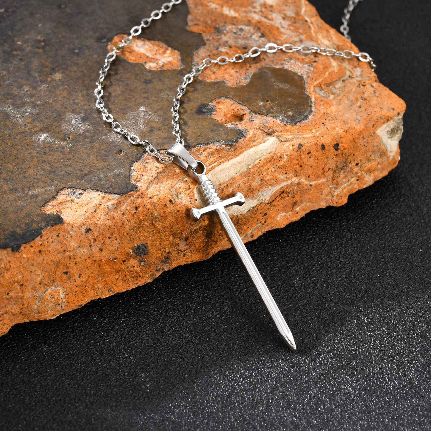Planderful Sword Pendant Necklace Personalized For Men