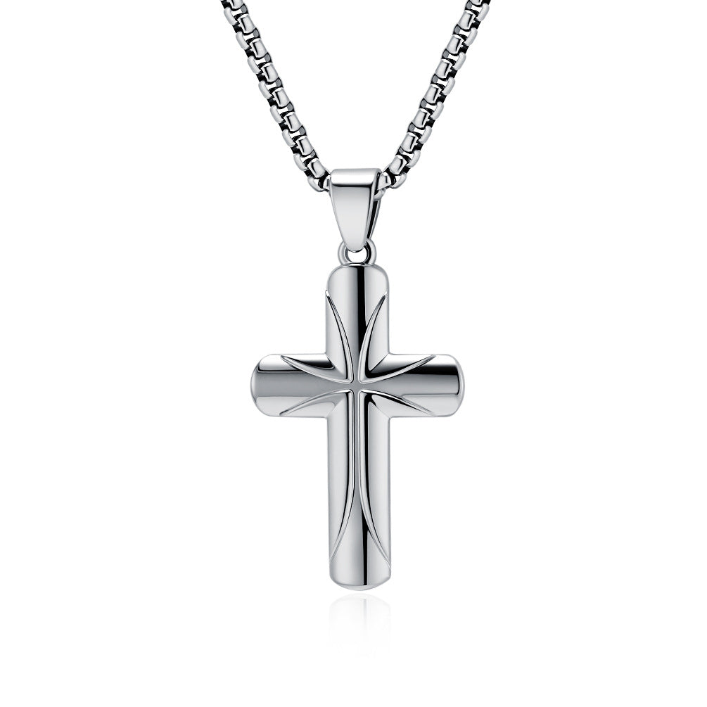Planderful Shop Titanium Steel Cross Necklace Unisex Durable Pendant With Niche High End Design