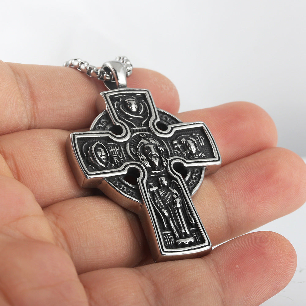 European And American Stainless Steel Cross Pendant For Men
