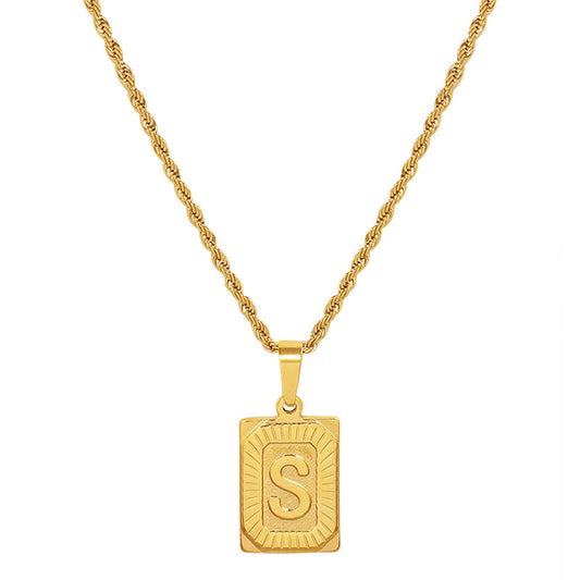 Retro High Fashion Titanium Plated Necklace with 18K Gold Accent