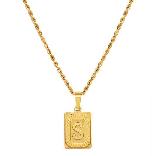 Retro High Fashion Titanium Plated Necklace with 18K Gold Accent