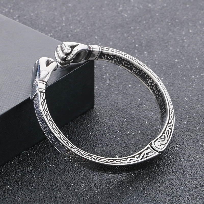 Planderful Genie Retro Men Stainless Steel Boxer Bracelet