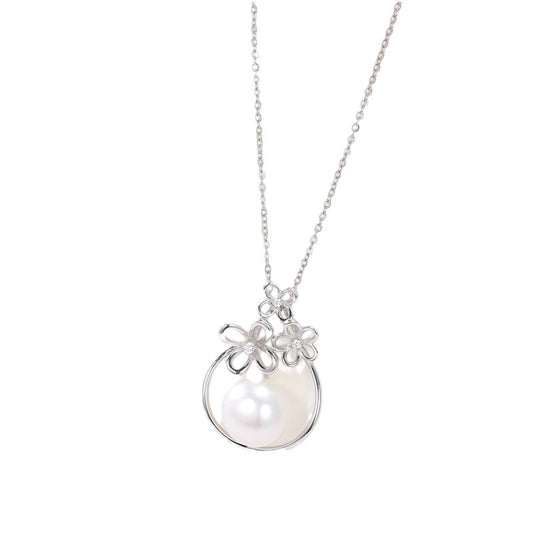 Vintage Pearl 925 Sterling Silver Women's Pendant Necklace
