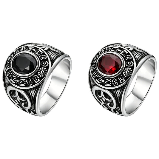 Planderful Gothic Totem Zircon Ring For Men Protection