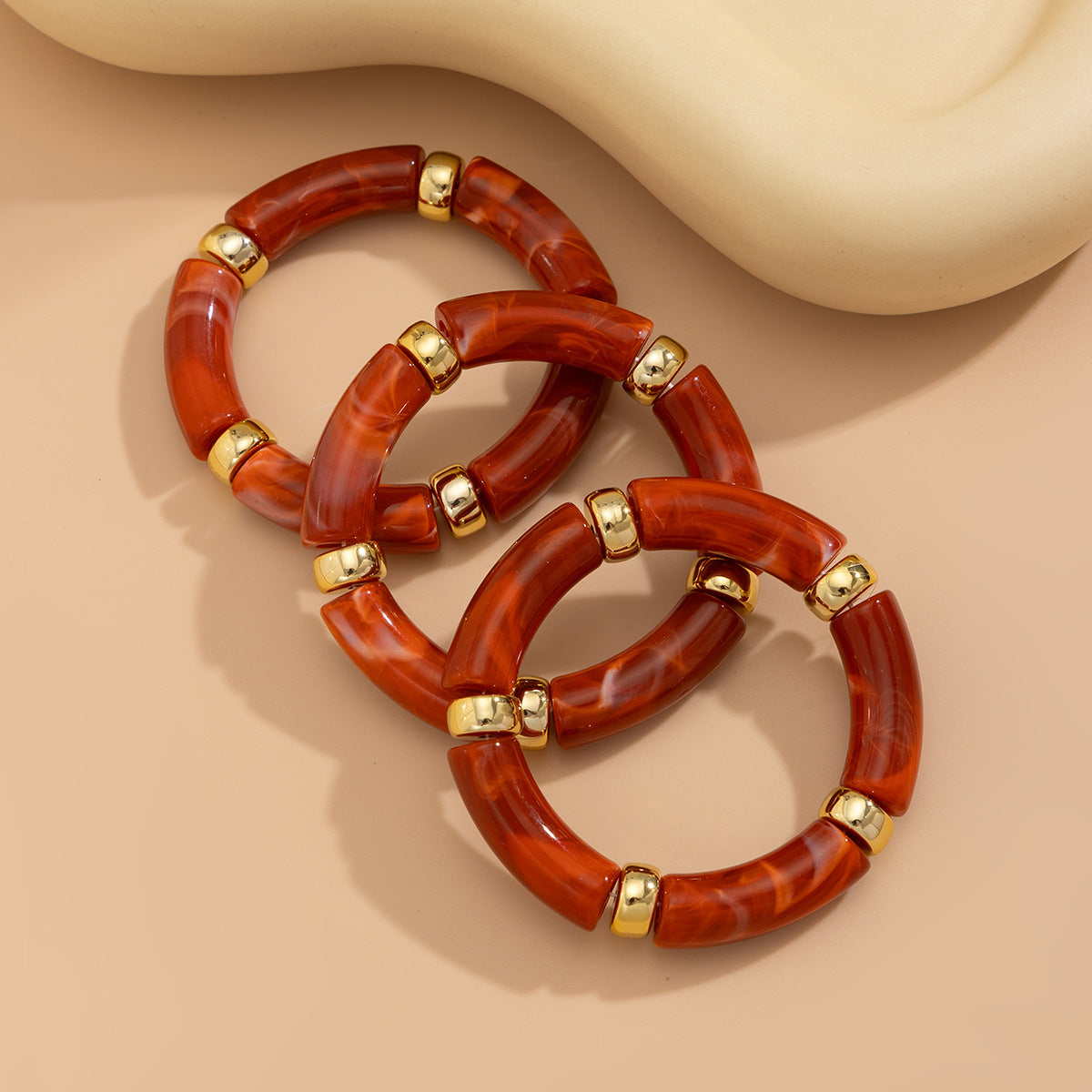 Planderful Vienna Verve Retro Beaded Elbow Bracelet Set For Women Geometric Statement Jewelry