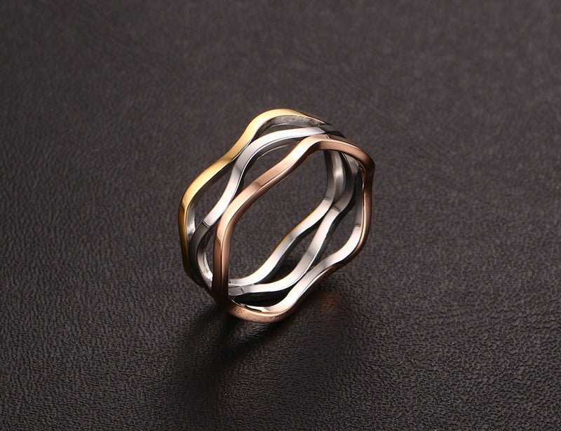 Amazon Jewelry Creative Multi-layer Stainless Steel Ring