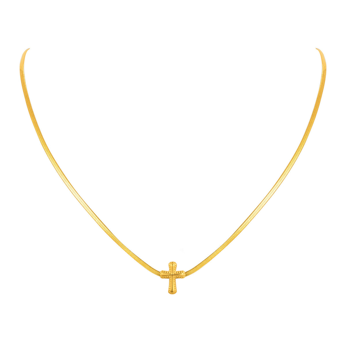 Rust Steel Hip-Hop Cross Without Blade Chain Necklace