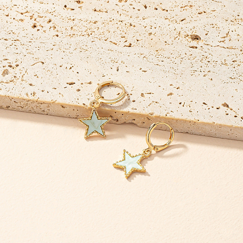 Gleaming Stars and Moon Pendant Earrings Set - Vienna Verve Collection