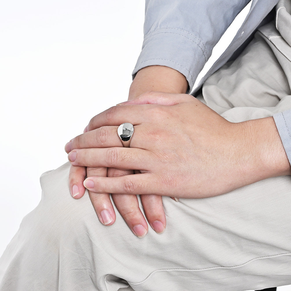 European And American Personalized Light Luxury Titanium Steel Ring For Men And Women