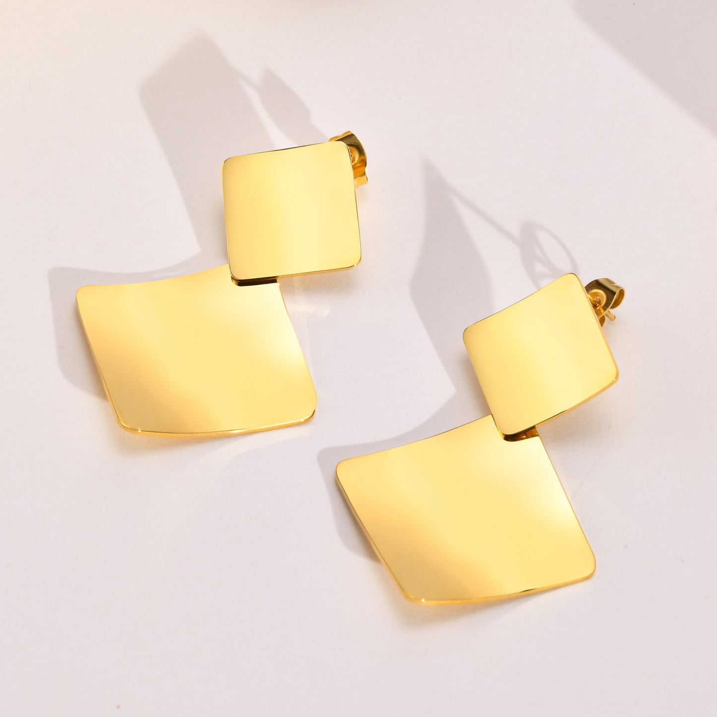 Geometric Earrings Simple Square Earrings Gold Rhombus Women