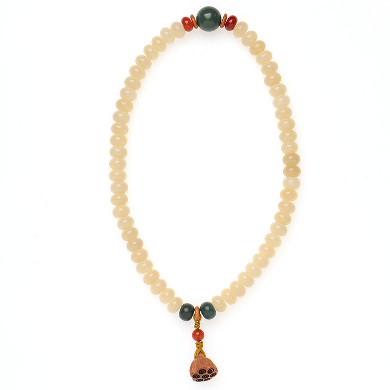 Fortune's Favor Sterling Silver Bodhi Root Bracelet with Topaz and Jade Beads