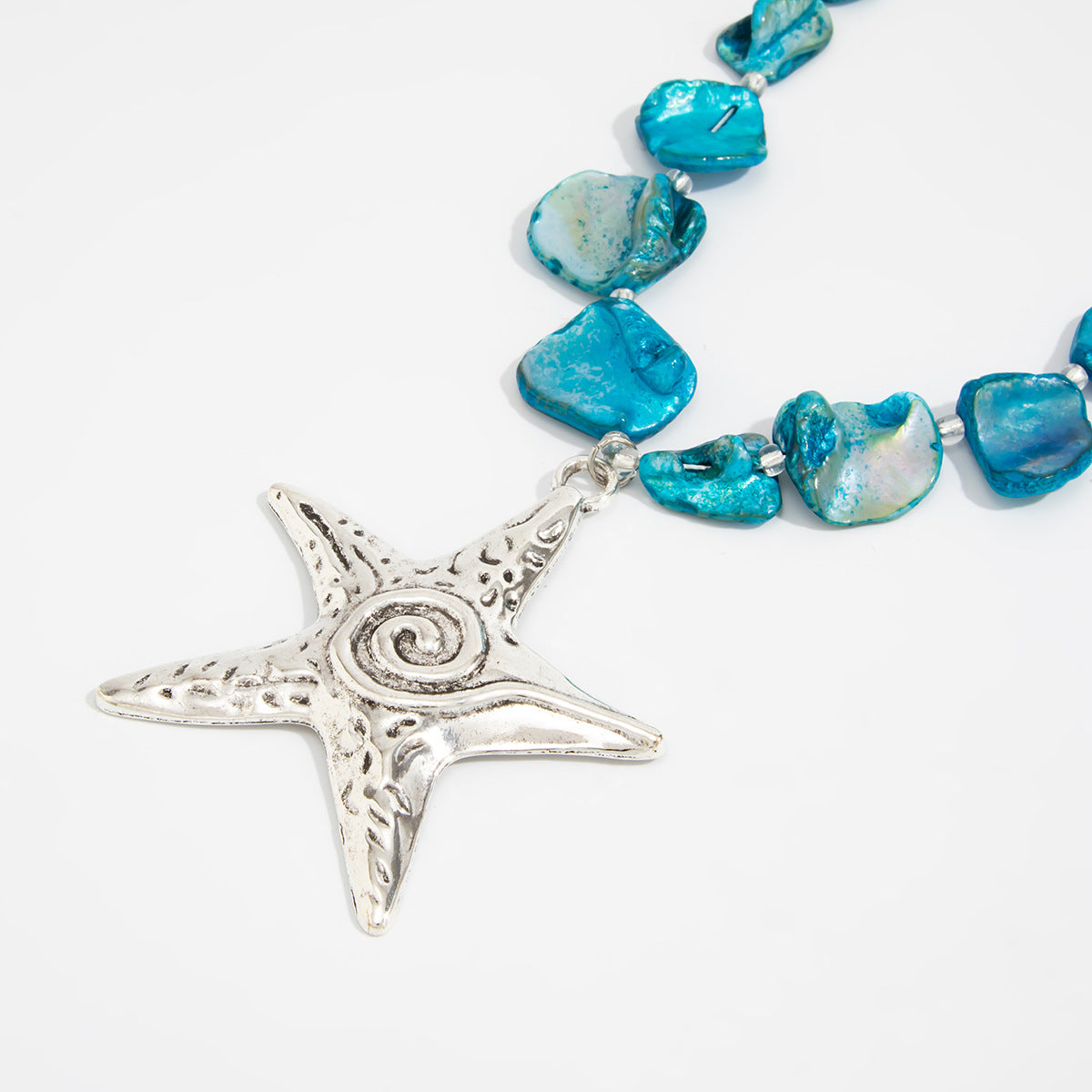 Marine Alloy Starfish Pendant Collarbone Chain Necklace Holiday Wind Irregular Shell Piece