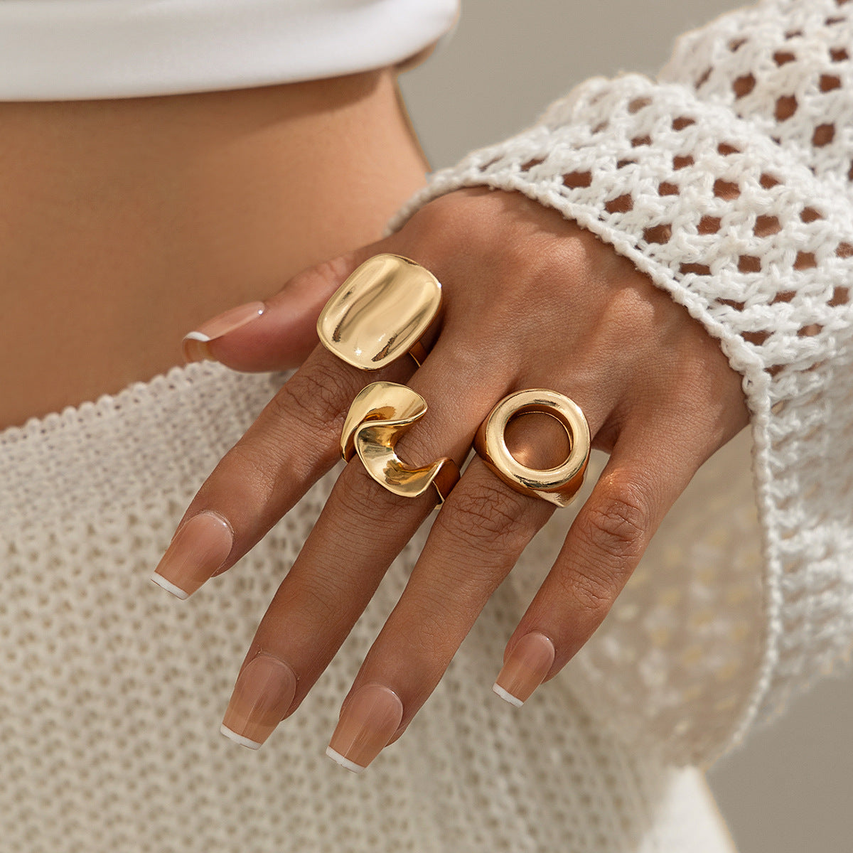 Planderful Vienna Verve Ring Set – Irregular Geometric Design