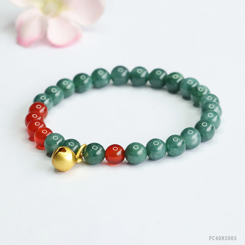 Blue Water Jadeite Agate Style 3 Beaded Bracelet