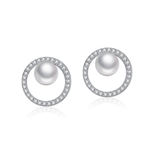 Planderful Everyday Genie Earrings – Elegant Zircon and Pearl Design