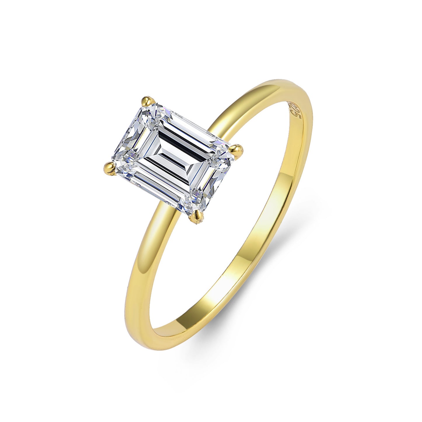Europe And The United States Emerald Cut 2 Carat Moissanite Ring 925