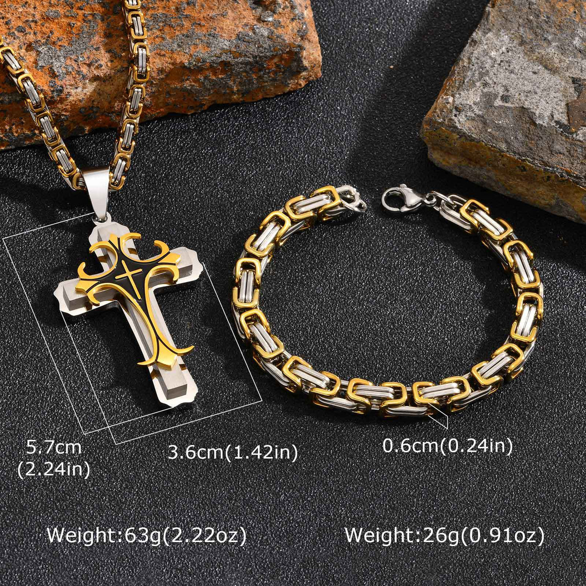 Layered Cross Jewelry — Necklaces & Bracelets