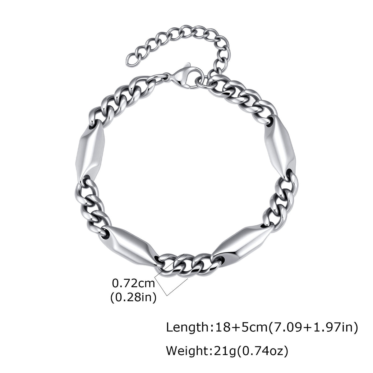 Cuban Chain Stainless Steel Bracelet for Men