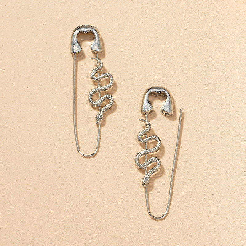 Exaggerated Alloy Snake Earrings - Vienna Verve Collection