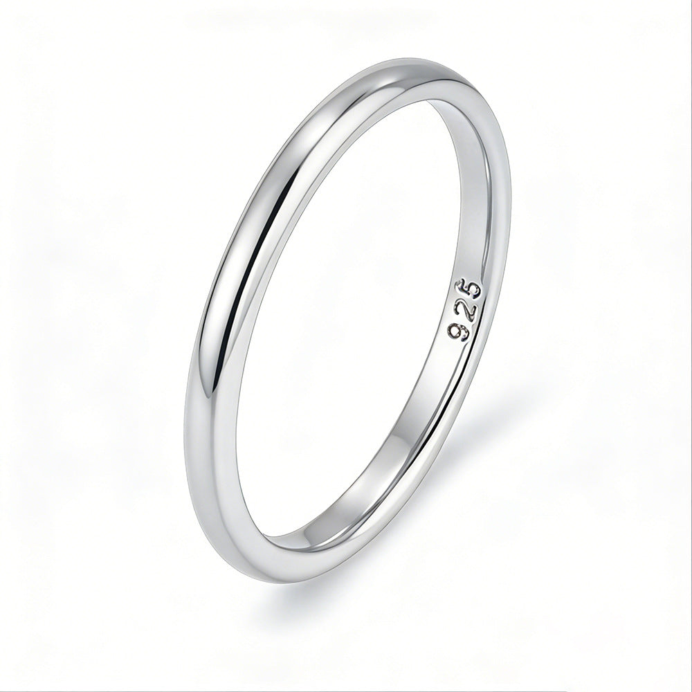 Plain Ring, Sterling Silver Plated 14k Gold, Korean Minimalist Fine Tail Ring, Smooth