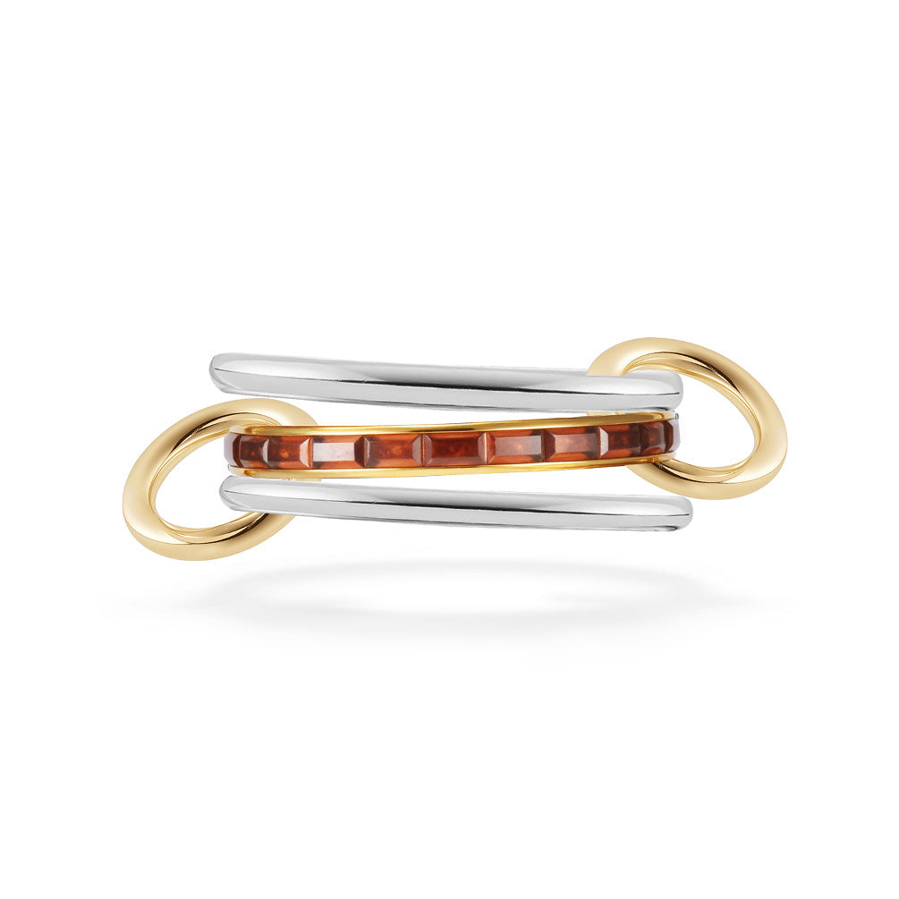 Planderful Collection Everyday Genie Zircon Rings Stacked Set Stainless Steel 18K Gold Plated Unisex Luxury Jewelry