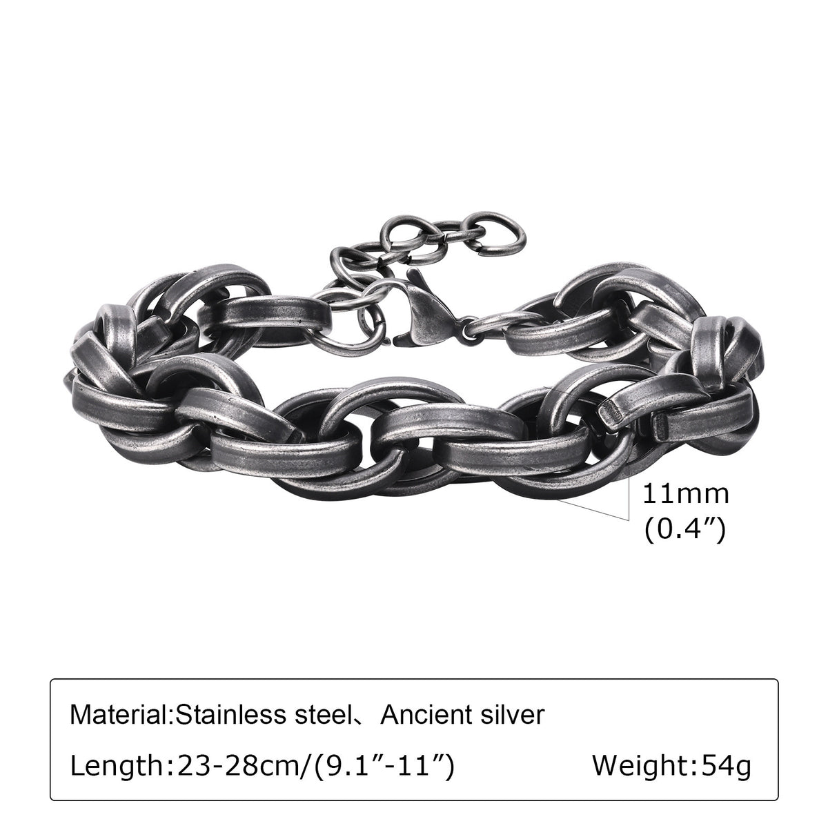 Braided Vintage Stainless Steel Bracelet for Men
