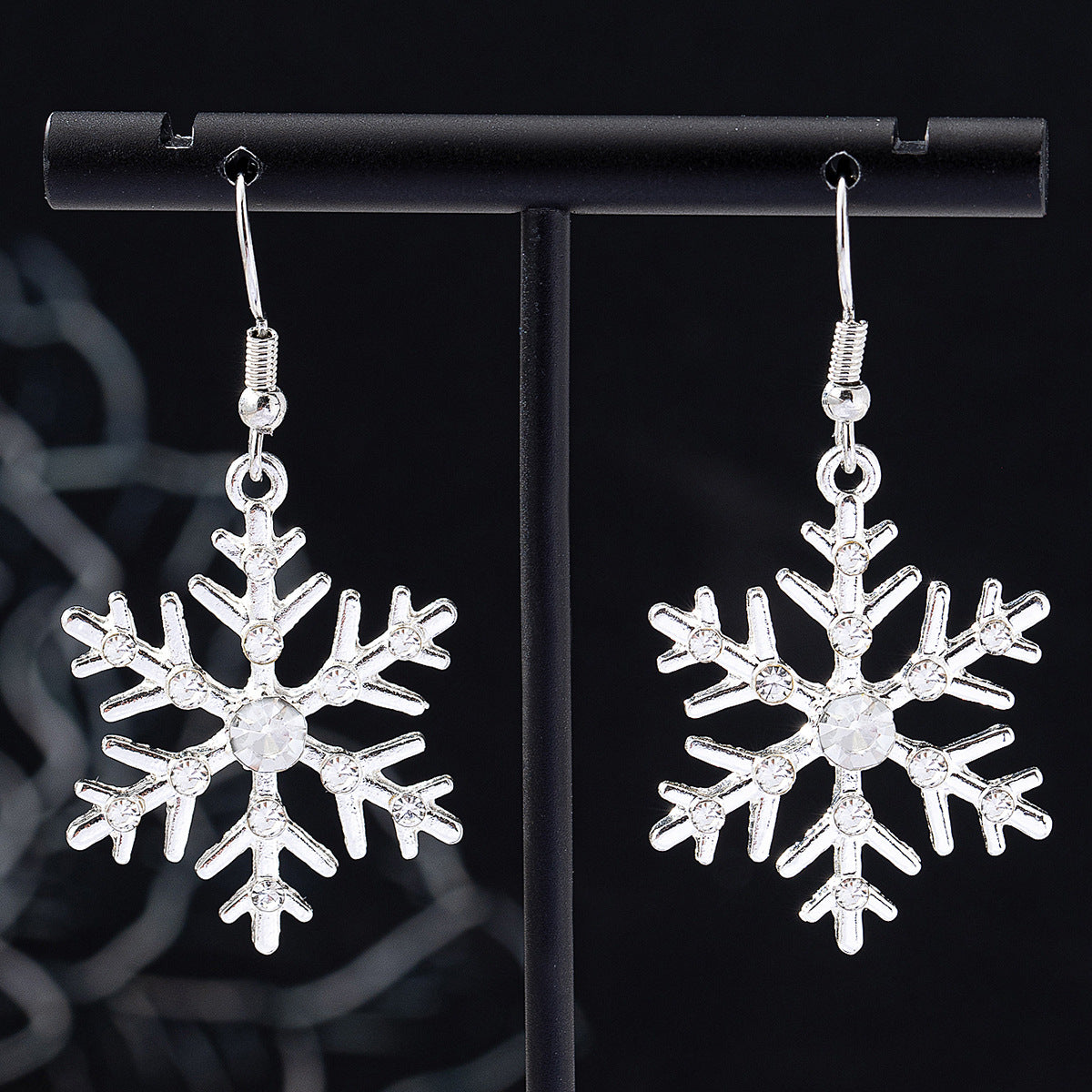 Planderful Vienna Verve Earrings – Elegant Rhinestone Snowflake Design