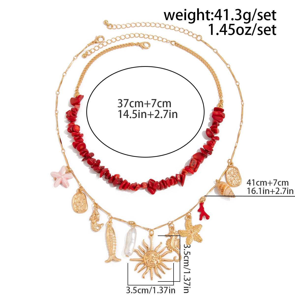 Starfish & Seahorse Coastal Necklace