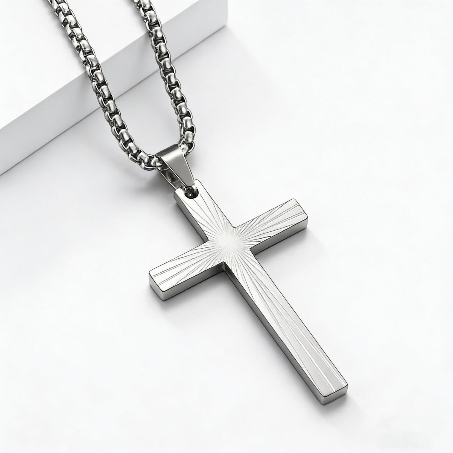Steel Necklace – Minimalist Cross Pendant