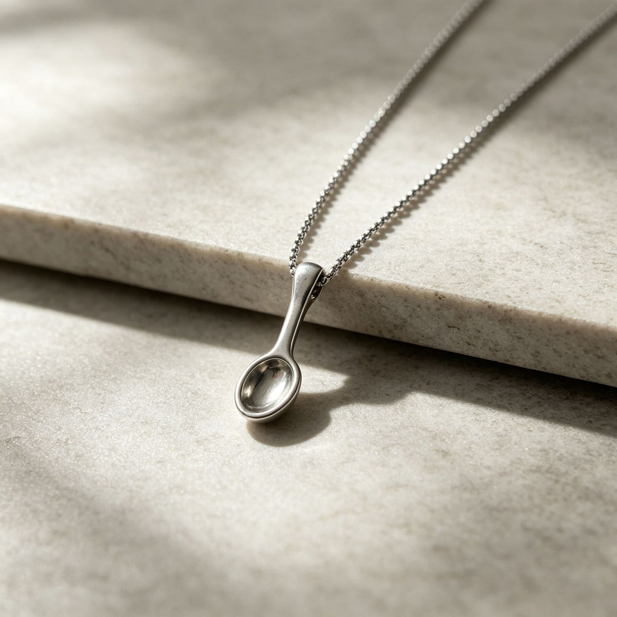 Titanium Steel Spoon Pendant Necklace Female Collarbone Chain