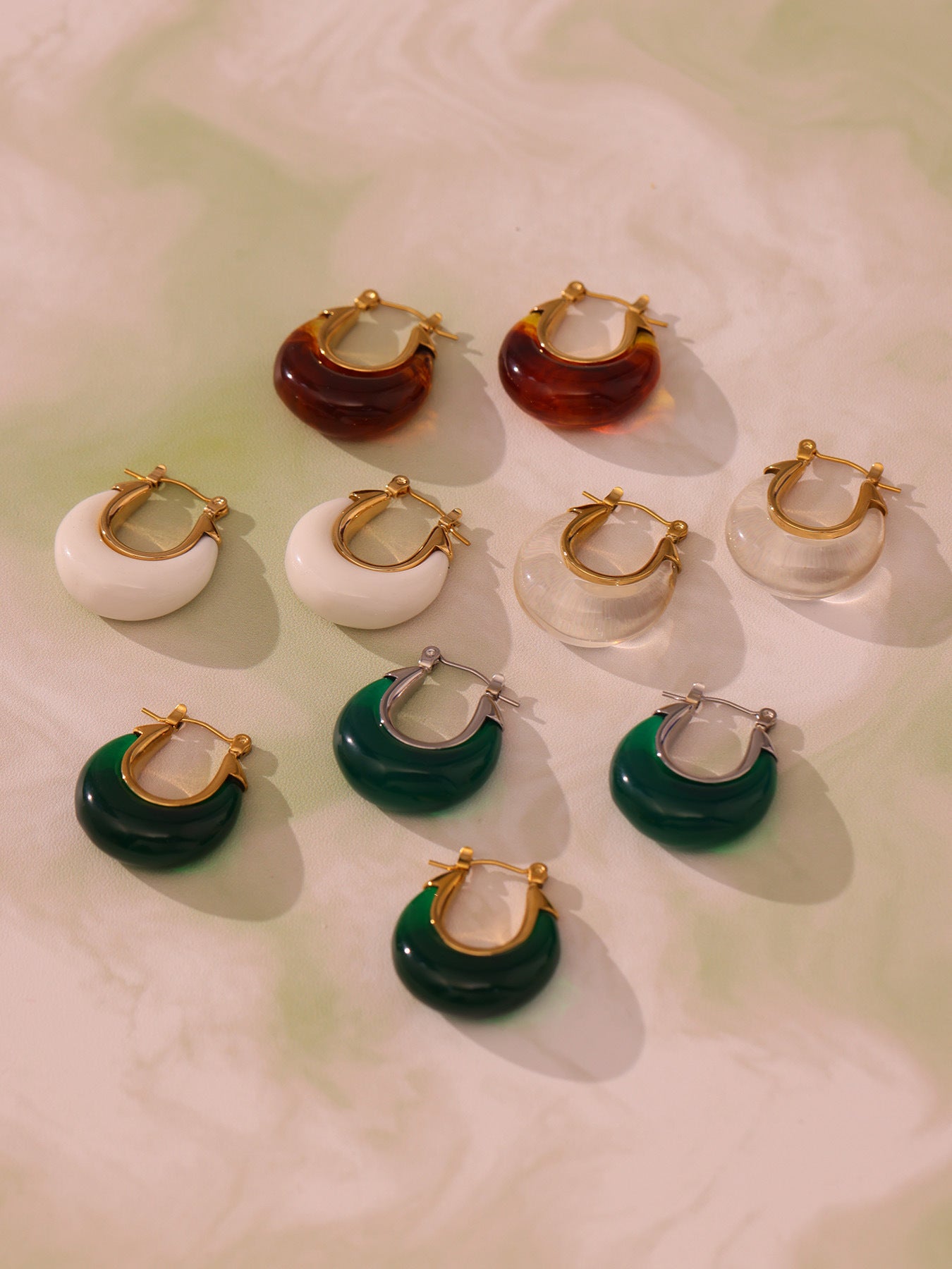 Planderful Moon U Earrings Resin Translucent For Daily Wear