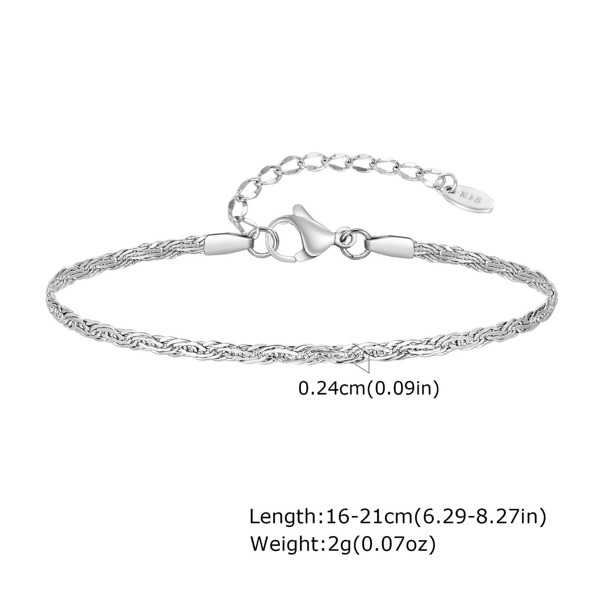 Braided Stainless Steel Bracelet for Women