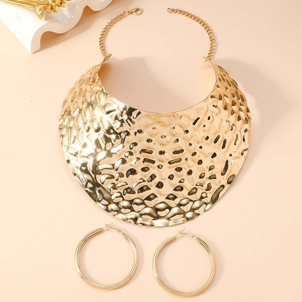 Planderful Savanna Rhythms Necklace and Earrings Set – Bold Geometric Design