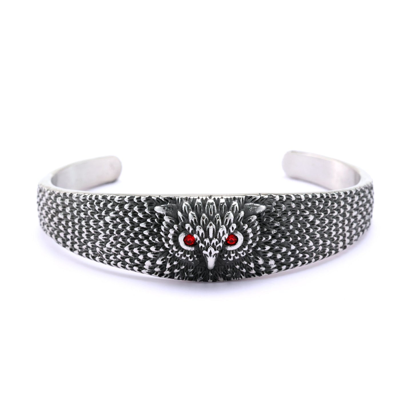 Planderful Solid Steel Owl Bracelet Unisex Retro C Shape
