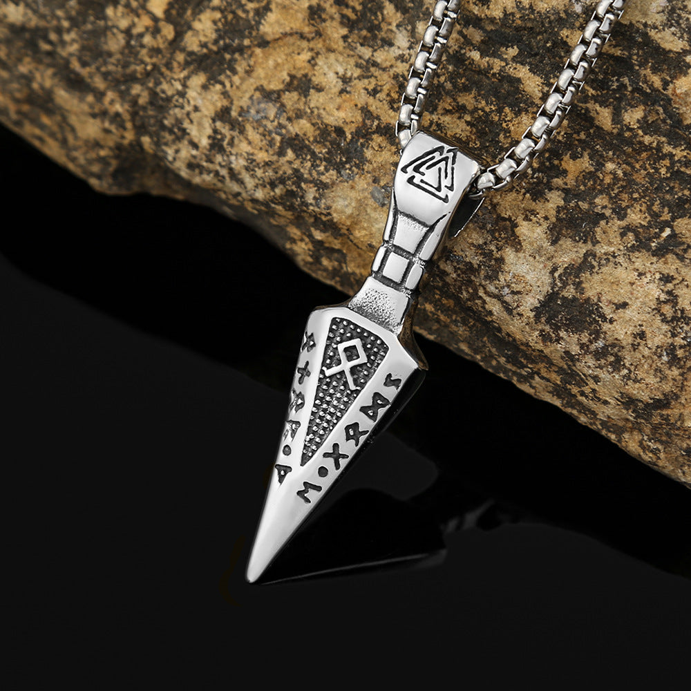 Stainless Steel Personalized Retro Arrow Necklace for Men