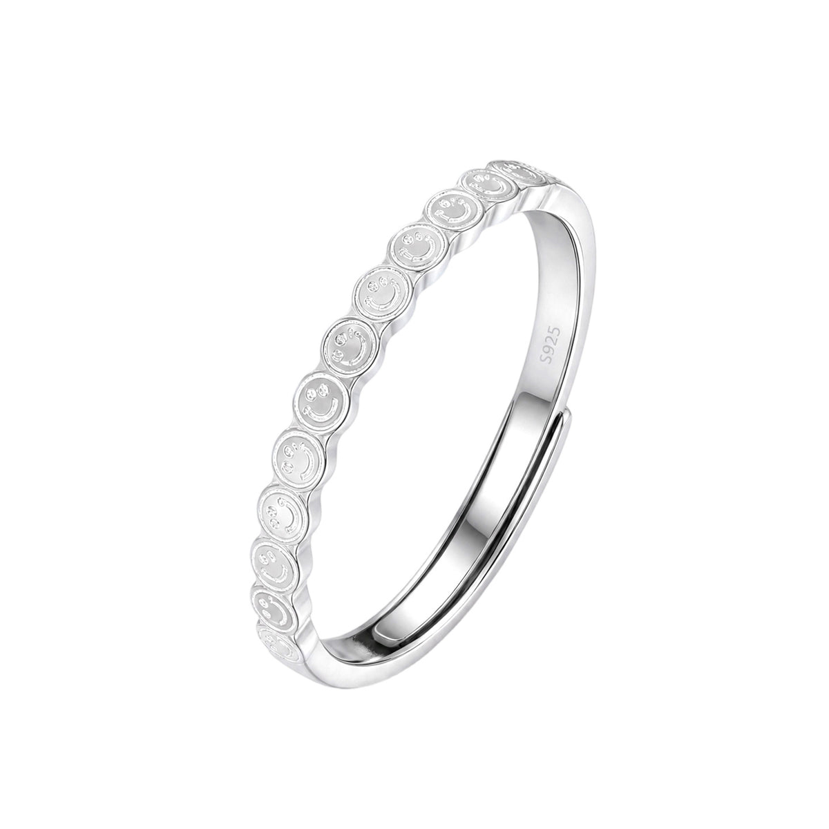 Minimalist Happy S925 Sterling Silver Women's Ring