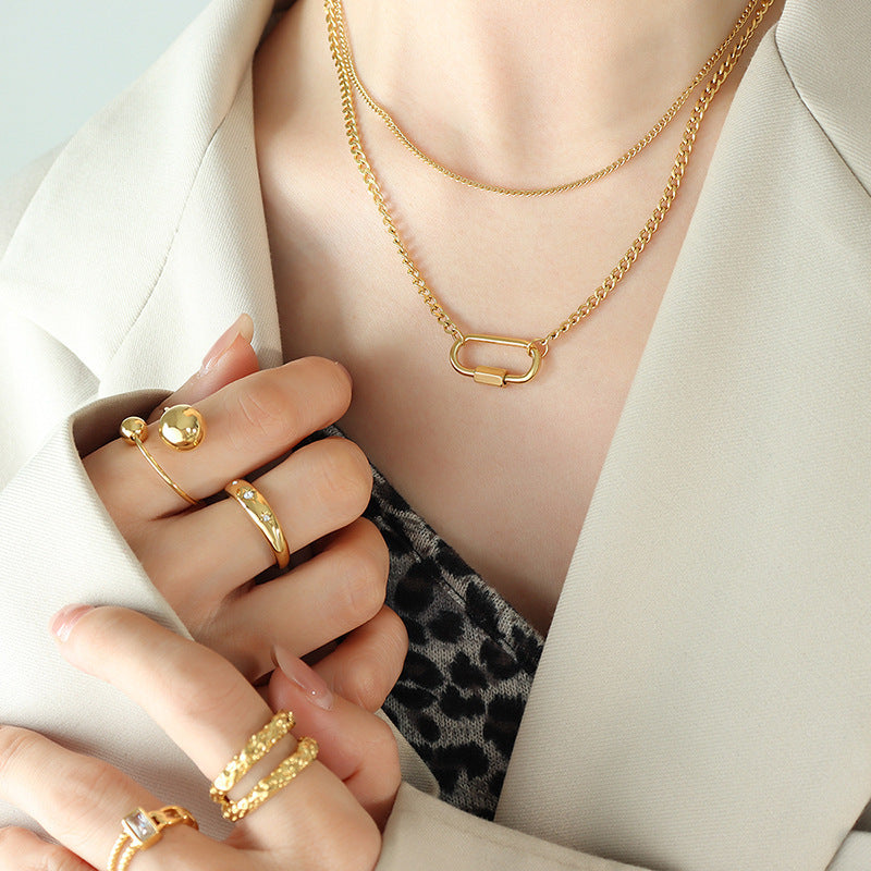 Planderful Jewelry Geometric Buckle Necklace