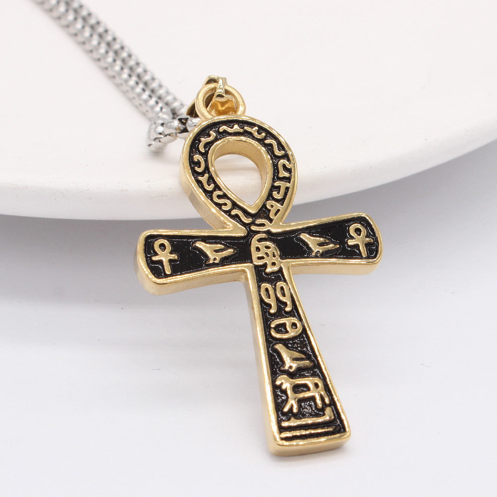Planderful Anubis Cross Pendant Retro Titanium Steel For Men And Women Protection Symbol Everyday Genie