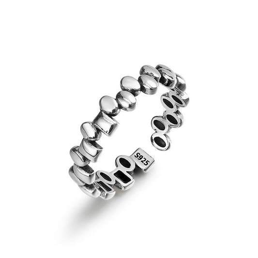 Irregular Arrangement Opening Sterling Silver Ring