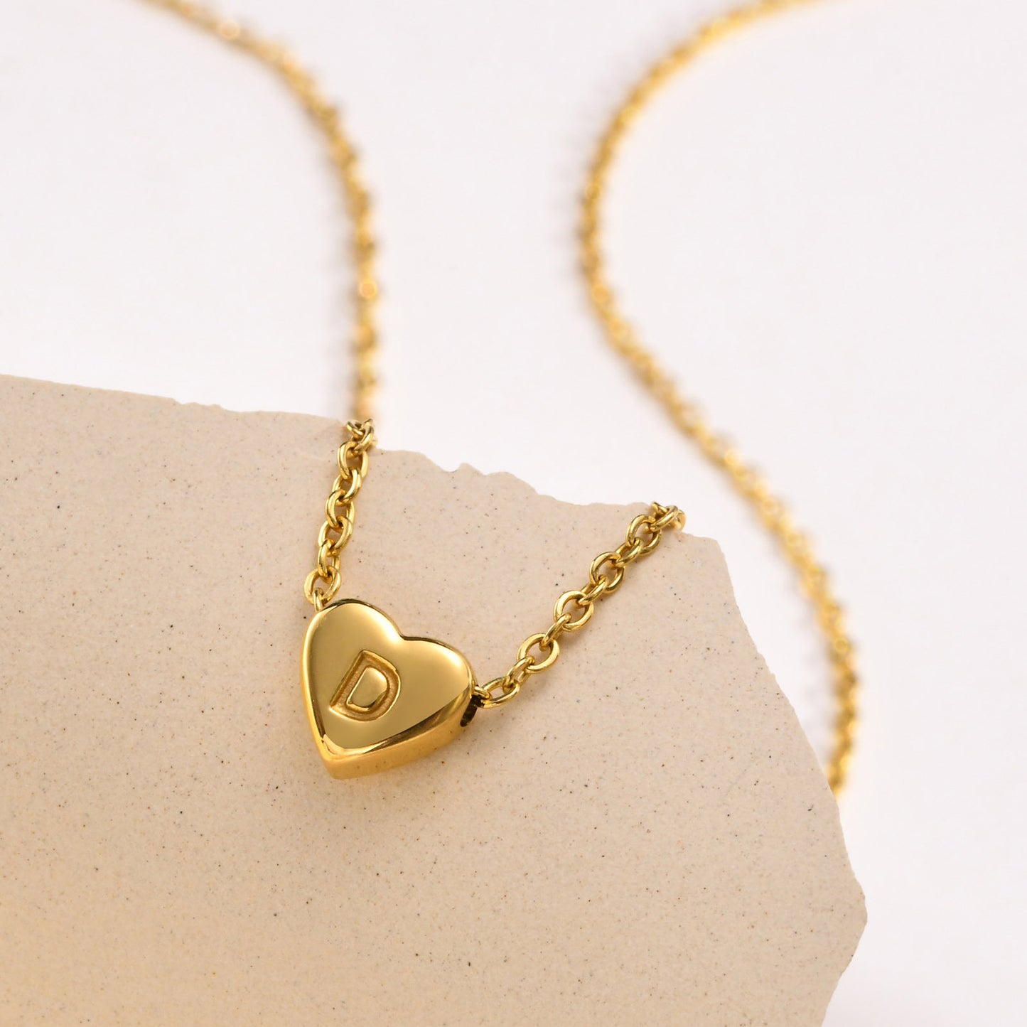 Stainless Steel Heart-Shaped Letter Necklace Love Charm 26 Letters